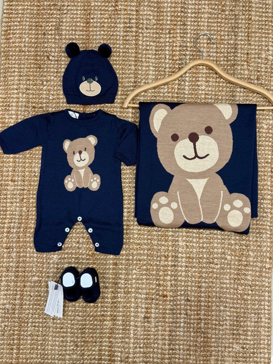 Set nascita orsetto in lana merino